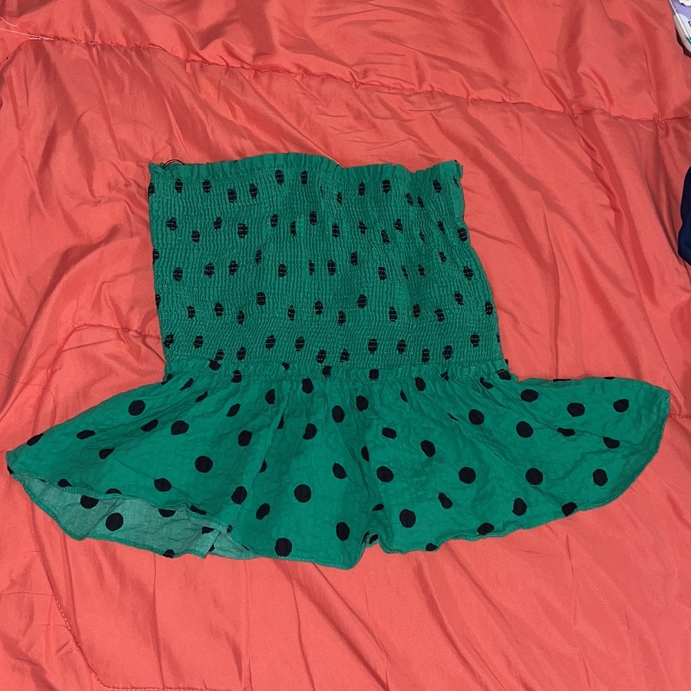 Zara Polka Dot Ruffle Sleeveless Top - Picture 4 of 5